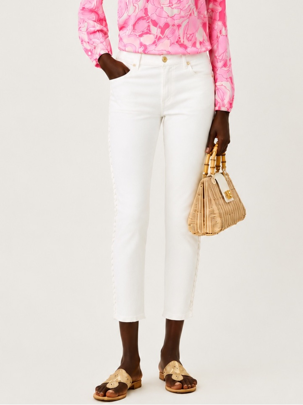 Lilly Pulitzer South‎ Ocean Slim Crop Pants in Resort White